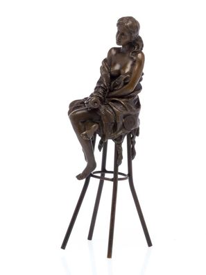 Bronzeskulptur erotische Kunst Frau Bronze Figur Skulptur Sculpture antik Stil