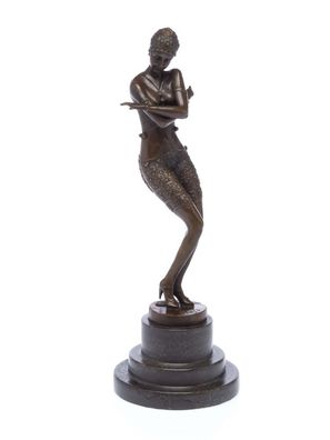 Bronze Skulptur nach Ferdinand Preiss (1882-1943) Tänzerin art deco Style