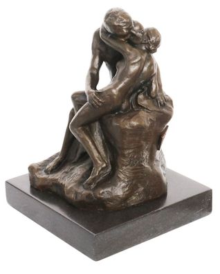 Bronzeskulptur der Kuss nach Rodin Liebespaar Bronze Skulptur 14cm Replika Kopie