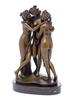 Bronzeskulptur drei Grazien nach Canova erotische Kunst 32cm Bronze sculpture
