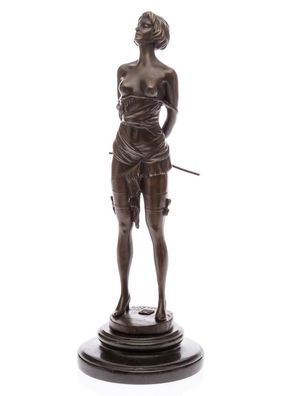 Bronzeskulptur Akt nach Bruno Zach (1891-1945) Skulptur Reitgerte Domina Figur