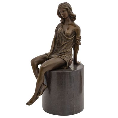 Bronzeskulptur Erotik erotische Kunst Frau im Antik-Stil Bronze Figur 27cm