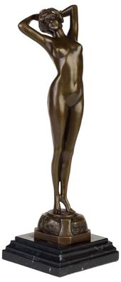 Bronzeskulptur Frau Erotik Kunst im Antik-Stil Bronze Figur Statue 42cm