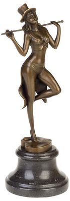 Bronzeskulptur Frau Tänzerin Erotik Kunst im Antik-Stil Bronze Figur Statue 35cm