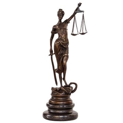 Bronzeskulptur Justitia Justizia Bronze Figur Skulptur im Antik-Stil - 24cm