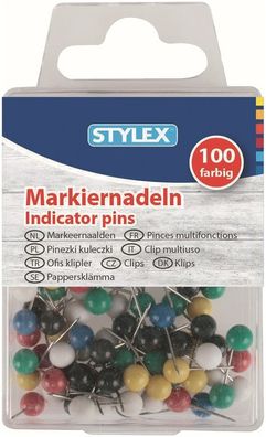 Stylex 24475 Markiernadeln, farbig, 100er Schachtel