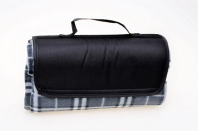 Filmer 20330 Picknickdecke / Fleecedecke 120 x 135 cm - schwarz-grau - wasserabwei...