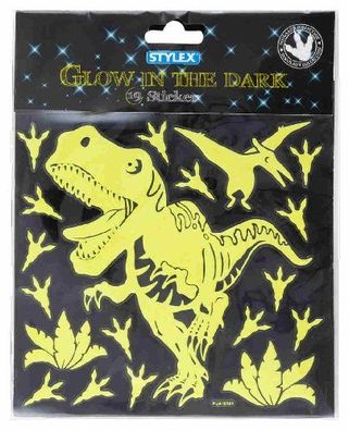 Stylex 44155 "Dinosaurier" Glow in the dark Sticker neongelb