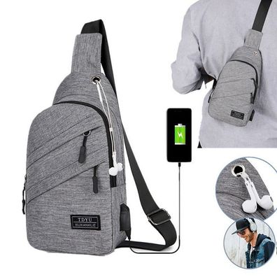 Diebstahlsichere Brusttasche USB-Aufladung, wasserabweisende Umhängetasche