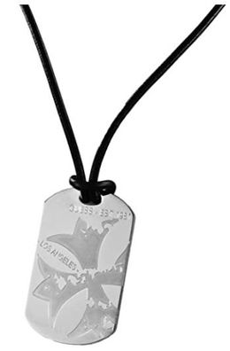 Guess UMN81005 Halskette aus Echtleder in schwarz 50 cm Anhänger aus Edelstahl