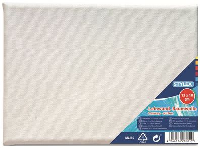 Stylex 28581 Leinwand, 13 x 18 cm - weiß - 100 % Baumwolle - 1 Stück