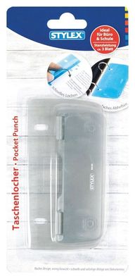 Taschenlocher mit Lineal zum Abheften, Kunststoff - diverse Farben