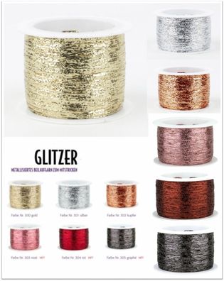 Woolly Hug´s Glitzer metallisiertes Beilaufgarn zum Mitstricken Mithäkeln