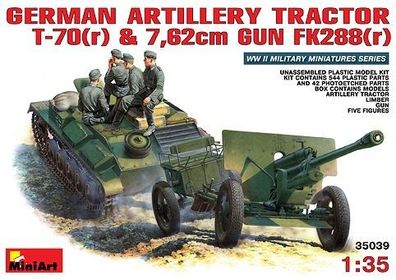 35039 Academy / Miniart - GERMAN Artillery Tractor T-70(r) AND 7,62cm. 1:35