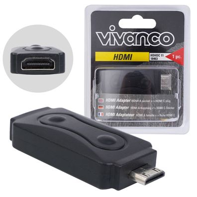 Vivanco HDMIAdapter zu MiniHDMI Verbindung Buchse A auf Typ CStecker TV PC