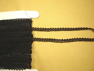 Posamentenborte Band schwarz kleine Bogen 0,7 cm breit je 1 Meter Nr516