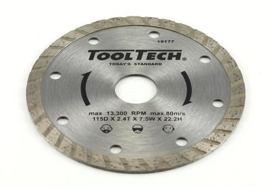 ToolTech 10177 Diamant Trennscheibe 115X2,4X22,2mm - Turbo
