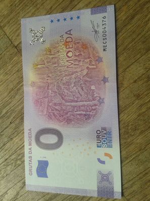 Null euro Schein 0 euro Schein Souvenirschein Grutas da Moeda 2021-1