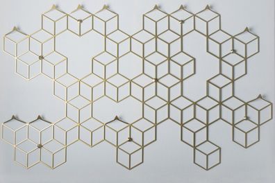 moderne Wandgarderobe goldfarben Metall Wandpaneele design 8 Kleiderhaken NEU