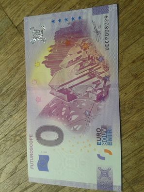 0 euro Schein Null euro Schein Souvenirschein billet Futuroscope 2021-7