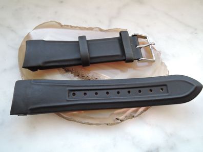 Leder Uhrenarmband Ersatzband Rundanstoss schwarz 22 mm b51