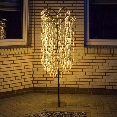 Lichterbaum Trauerweide 400 warmweiße LED / H180cm mit Lauflicht