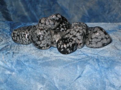 Obsidian Schneeflocke Edelsteine Heilsteine Trommelst. 100g (Gr. Klein)