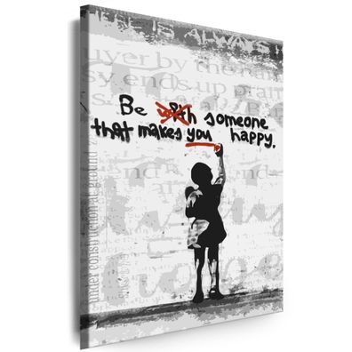 Leinwandbilder BANKSY Graffiti Art Mädchen zeichnen Kunstdruck