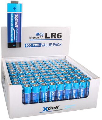 100x XCell AA LR6 Mignon Super Alkaline Batterie