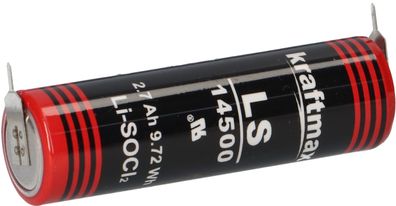 Kraftmax Lithium Batterie 3,6V LS14500 AA-Zelle mit Pin + / -