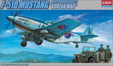 Academy 2205 | F-51 D Mustang Korean War + Jeep | 1:72