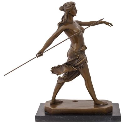 Bronzeskulptur Skulptur Amazone Kriegerin Göttin Diana Bronze Figur Statue Antik-Stil