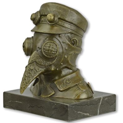 Bronzefigur Arzt Steampunk Pest-Doktor Bronze Skulptur Statue Antik-Stil 13cm