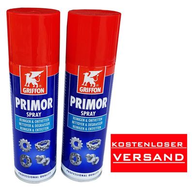 Griffon 2 St. PRIMOR Aerosol Spray 300ml Reinigungs Entfettungsmittel für Metall