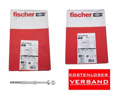 Fischer 50 St. Langschaftdübel SXR 10x60 / 10x180 FUS 46329 Sechskantsch.