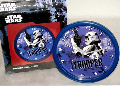 Mebus Star Wars Storm Trooper Imperial Forces Kinder Wanduhr Wall Clock 24,5x4cm
