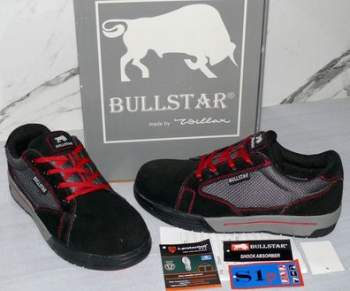 Bullstar 2654 JUMPER S1P Sicherheits Arbeits Boots Schuhe SRC Stahlkappe BLK Red