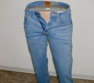 FST IND Bruno Stone Bleach 1410 Regular Stretch Jeans Hose W 29 42 L 32 34 Blau
