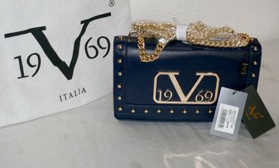 Versace VI20AI0040 Tracolla 19V69 Italia Design Damen Schulter Tasche Navy Gold