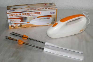 Quigg GT-KM-01 Elektromesser Allesschneider Edelstahl Klinge 200W Weiß Orange