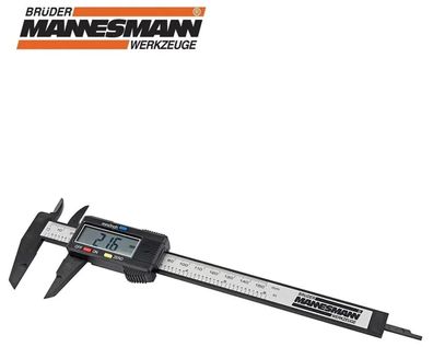 Mannesmann 82520 Digital Schieblehre 150mm Kohlefaser Messgerät LED Display BLK