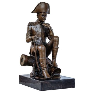 Bronzeskulptur Napoleon auf Kanone Bronze Figur Skulptur 42cm Antik-Stil