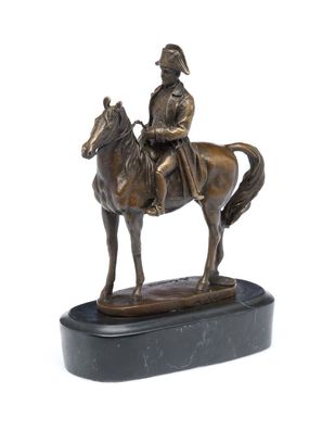 Bronze Napoleon mit Pferd Bronzeskulptur Bronzefigur Skulptur antik Stil