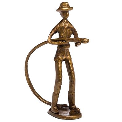 Skulptur Feuerwehrmann Feuerwehr Antik-Stil Bronze Figur Moderne Kunst