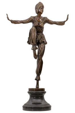 Bronzeskulptur Scheherazade Tänzerin Frau Bronze Figur Statue Antik-Stil - 75cm