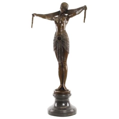 Bronzeskulptur Schaltänzerin Figur Moderne Skulptur Artdeco-Antik-Stil 73cm