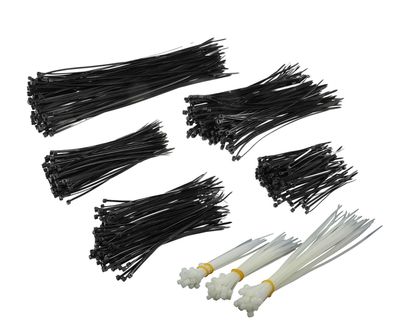 Kabelbinder Sortiment 575 teilig weiß schwarz 100mm bis 300mm Kabelverbinder Set