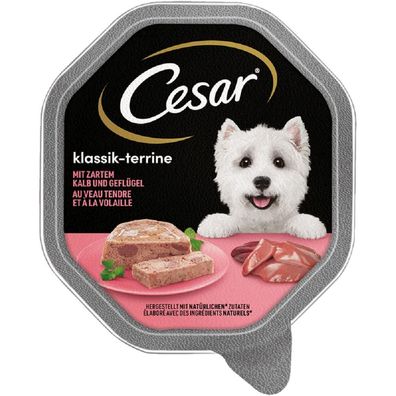 Cesar ? Klassiker mit zartem Kalb und Geflügel - 14 x 150g ? Hundenassfutter