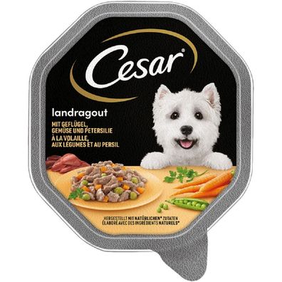 Cesar ? Landküche mit Geflügel und Gemüse in köstlicher Sauce -14 x 150g ? Hundena...