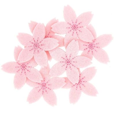 Filzstreu Kirschblueten rosa-pink bestickt